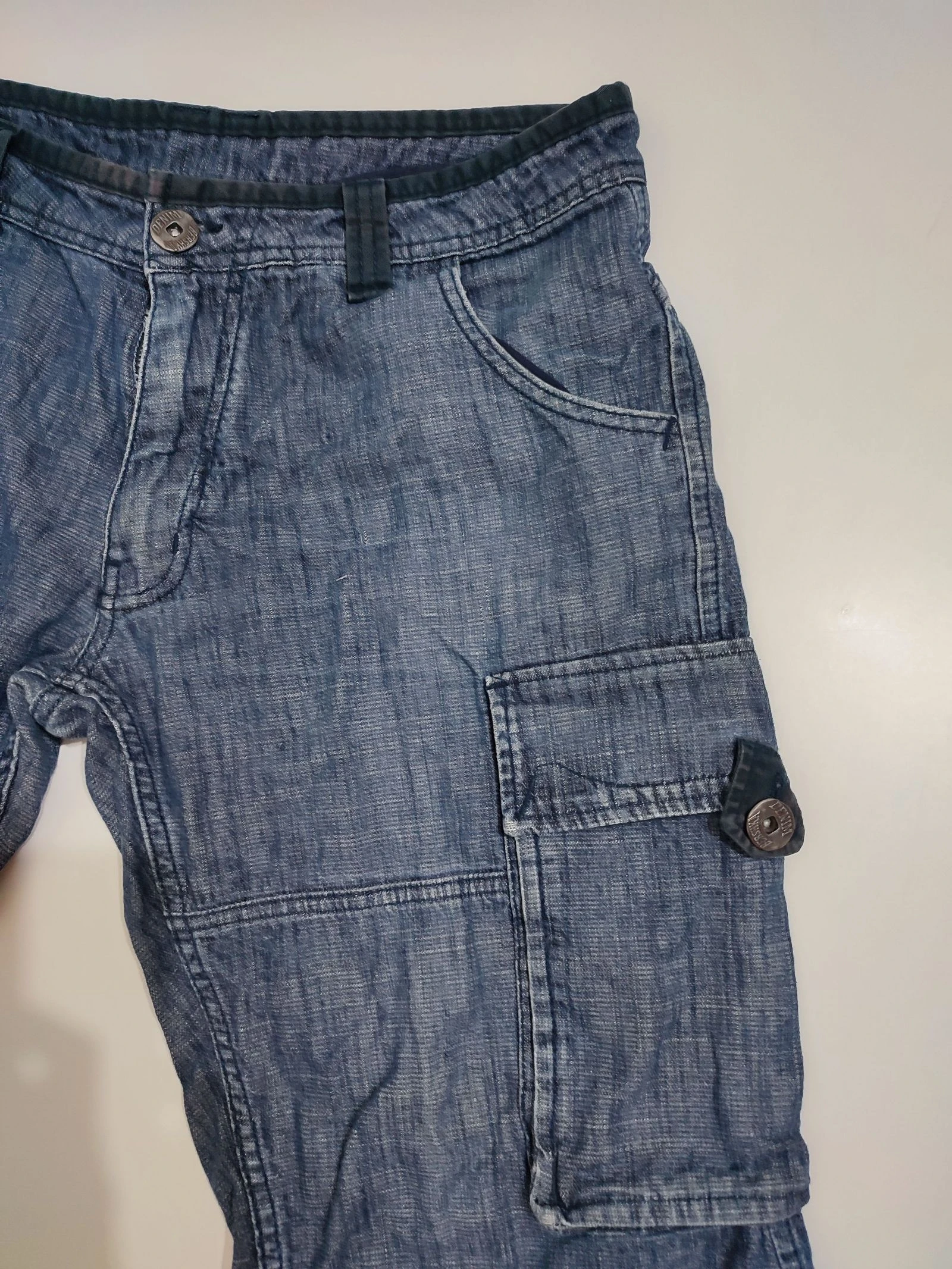 Bershka blauwe denim cargo shorts met zakken – photo 2